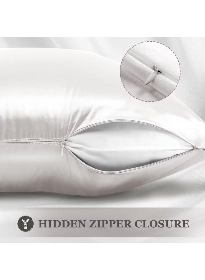 Adubor 100% Silk Pillowcase - Mulberry Silk Pillow Cases, 23 Momme 6A Grade Fibers, Silk Pillow Case for Hair and Skin Health, with Hidden Zipper (Queen 20''x30'', Lvory White, 1PC) - Image 4